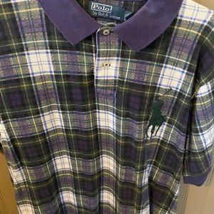 Vintage Ralph Lauren Polo Crest Logo Shirt Men Size XL Plaid Button